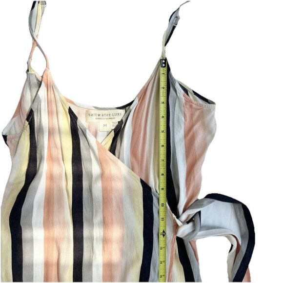 SALT WATER LUXE Billie Midi Wrap Striped Beach Dress Medium - Picture 9 of 11